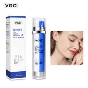 VGO Morning Vitamin C & Night Vitamin A Dual Serum - Radiant, Moisturizing Single Item for All Skin Types, Reduces Roughness & Dullness, Restores Vitality