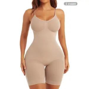 Women's Solid Backless Seamless Shapewear Bodysuit, Casual Comfy Tummy Control Hip Lifter Shaper Clothes, Womenswear Compression, Lady Shapewear All Seasons Back To School