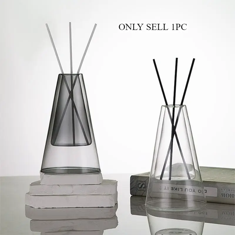 Household aromatherapy bottle, double-layer high-style triangular borosilicate glass aromatherapy bottle, minimalist style high-transparency triangular aromatherapy bottle, Aromatherapy Scent Diffuser
