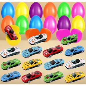 12 Pack Prefilled Easter Eggs with Die-Cast Cars – Easter Basket Stuffers, Egg Hunt Toys, Party Favors, Classroom Prizes & School Rewards for Boys