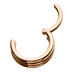 Rose Gold PVD Triple Bar Hinged Segment Ring