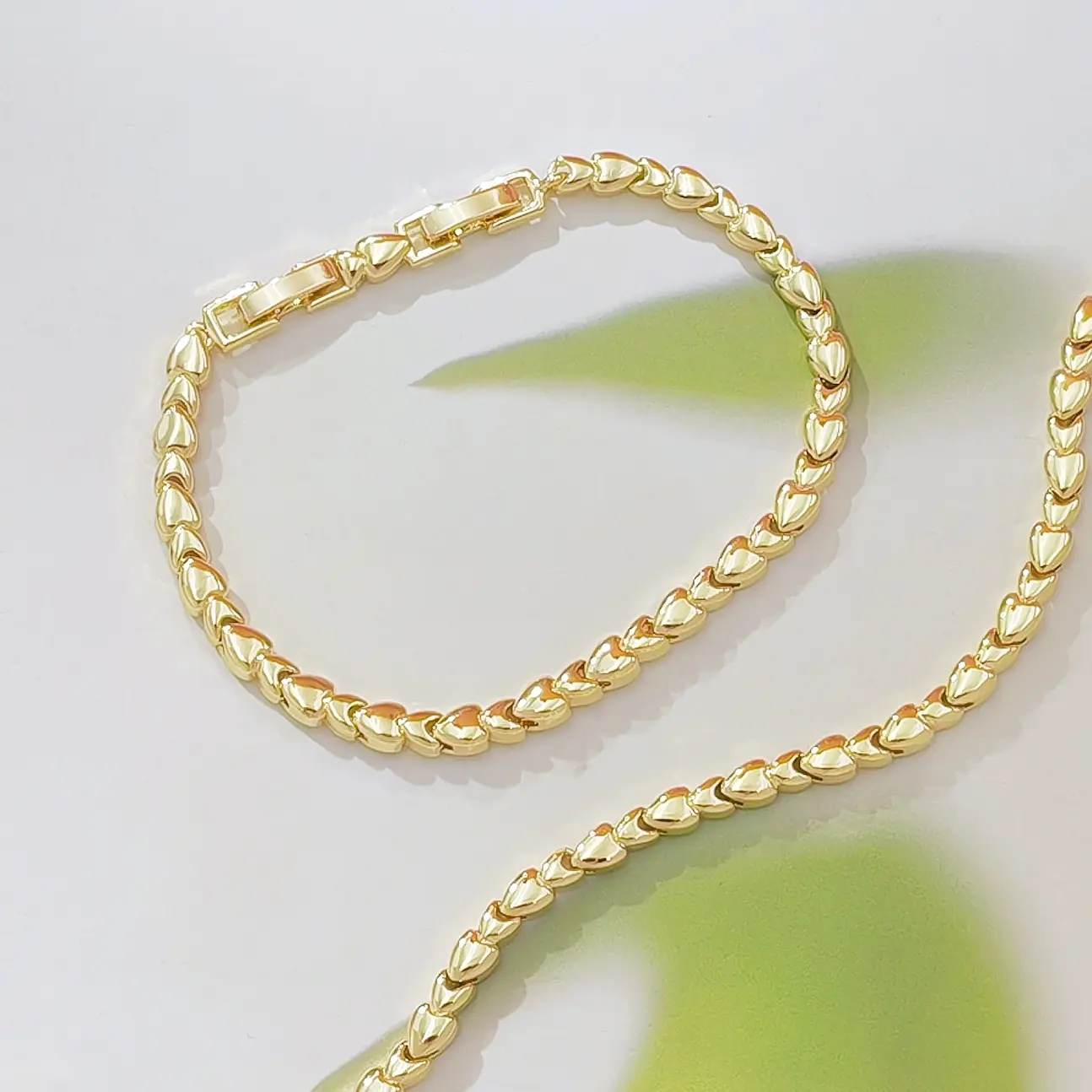 Female Minimalist Polished Beads Pattern Bracelet - Gold-Plated Thin Link Chain Jewelry Bracelets & Bangles for Daily Dating Wear