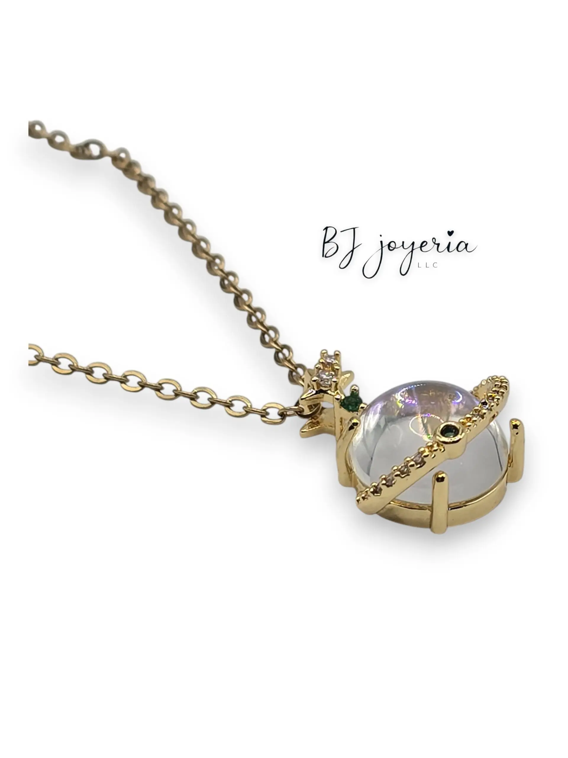 COPPER CHAIN WITH SATURN PLANET PENDANT (0833)
