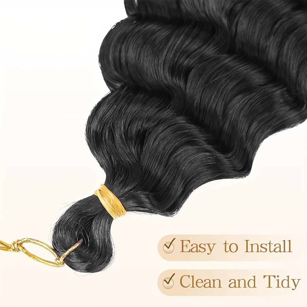 Ocean Wave Deep Wave Braiding Hair 24 Inch 2 Packs, 1B# Natural Black Synthetic Curly Crochet Hair, Tangle-Free for Black Women, Protective Hairstyles Deep Wave Wig hair Extension Ocean Wave Deep Wave Braiding Hair 24 Inch 2 Packs, 1B# Natural Black Synthetic Curly Crochet Hair, Tangle-Free for Black Women, Protective Hairstyles Deep Wave Wig hair Extension