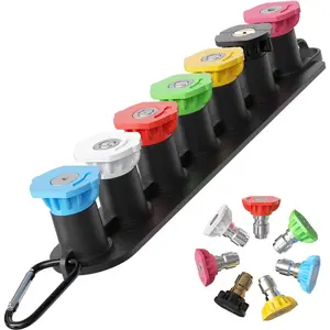 Washer Nozzle Tips Set, 1/4 Inch Quick Connect, High  Up to 4500 PSI, Heavy Duty Stainless Steel and Brass Power Washer Tips Attachments , Professional-Grade, 7 Nozzles