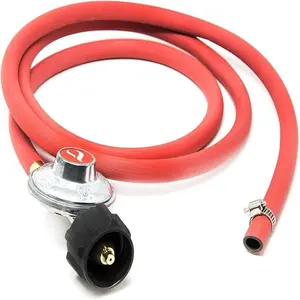 2102 New Improved 6 ft Low Pressure Propane Regulator and Hose Connection Kit for LP/LPG Most LP/LPG Gas Grill, Heater and Fire Pit Table,Brown/A Durable Bbq Accessories
