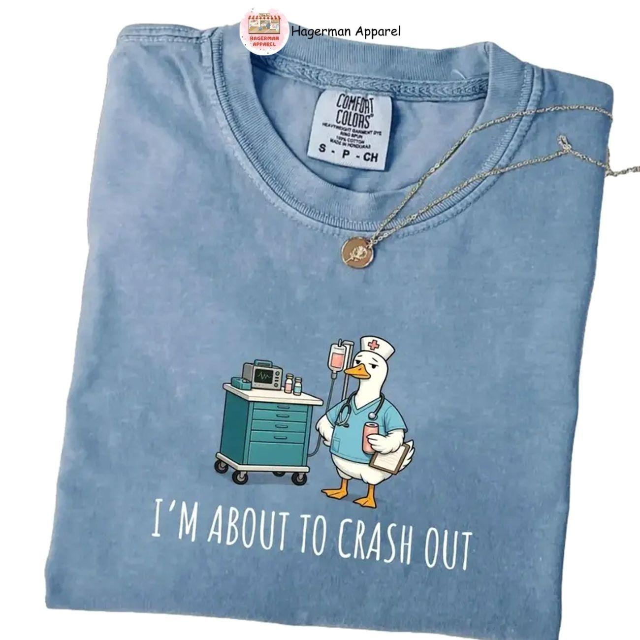 Funny Silly Goose Nurse Comfort Colors T-Shirt, Nurse Appreciation Week Gifts Snarky Nurse Tee,  For  Women’s Outfit, Full Size.