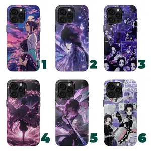 Shinobu Demon Slayer Infinity Castle Phone Case, Anime Fan Gift Protective Cover, Compatible with iPhone 11-17 Pro Max/Plus and Samsung Galaxy S23-25