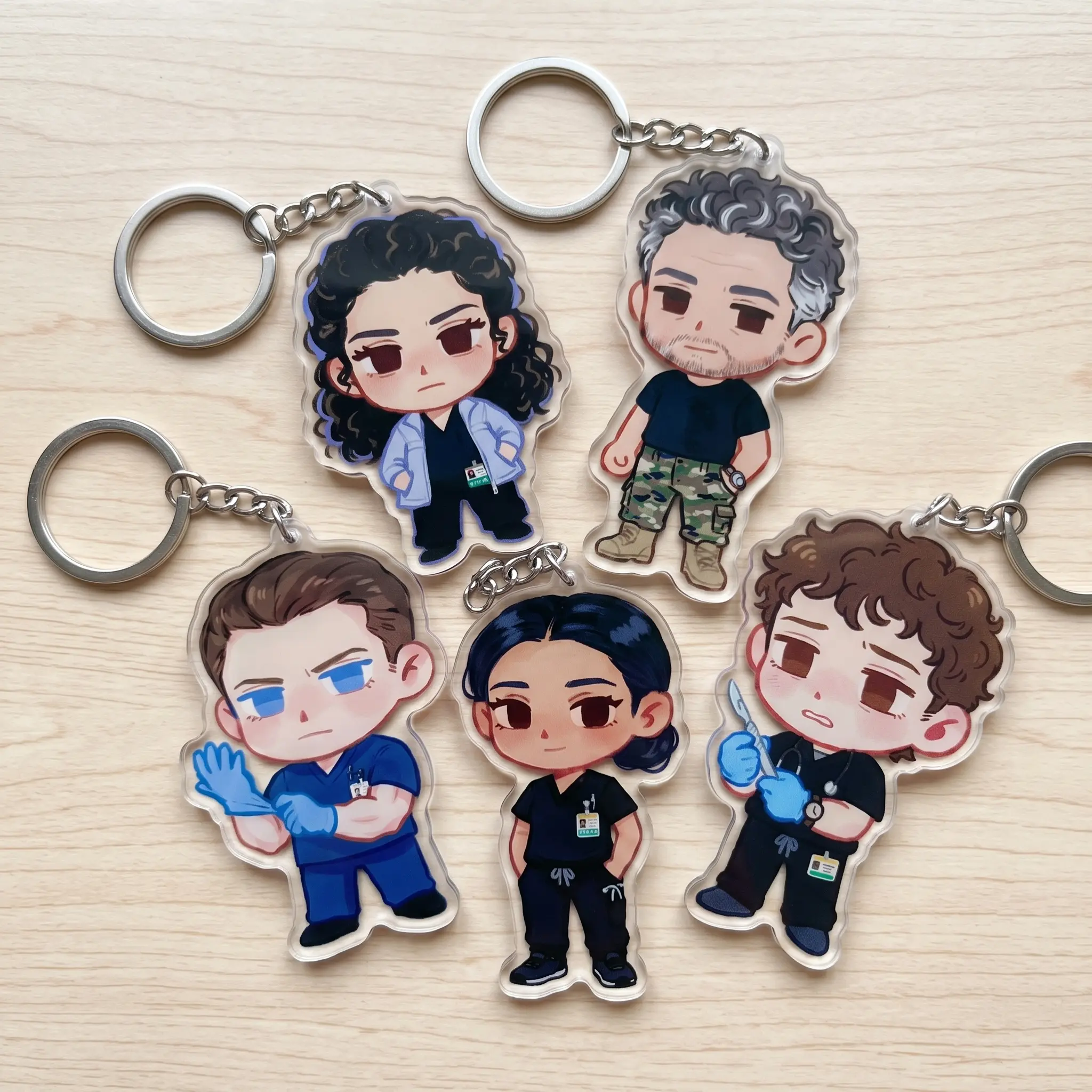 The Pitt Whitaker Dana King Inspired Keychain Charm, Pitt Robby Fan Art Keychains