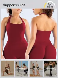 1/2/3 Women's Yoga Halter Neck Tank Top Three-Layer Seamless Backless Workout Tank Tops with Removable Pads, Casual Solid Color Soft All Seasons Wear, Exercise Gym Tops