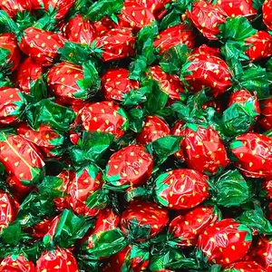 Strawberry Filled Bon Bons | 1 Pound Bag | Hard Candy | Individually Wrapped