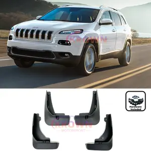 FITS 2014-2018 JEEP CHEROKEE BLACK PLASTIC 4 PC MUD FLAPS SPLASH GUARD MUD GUARD