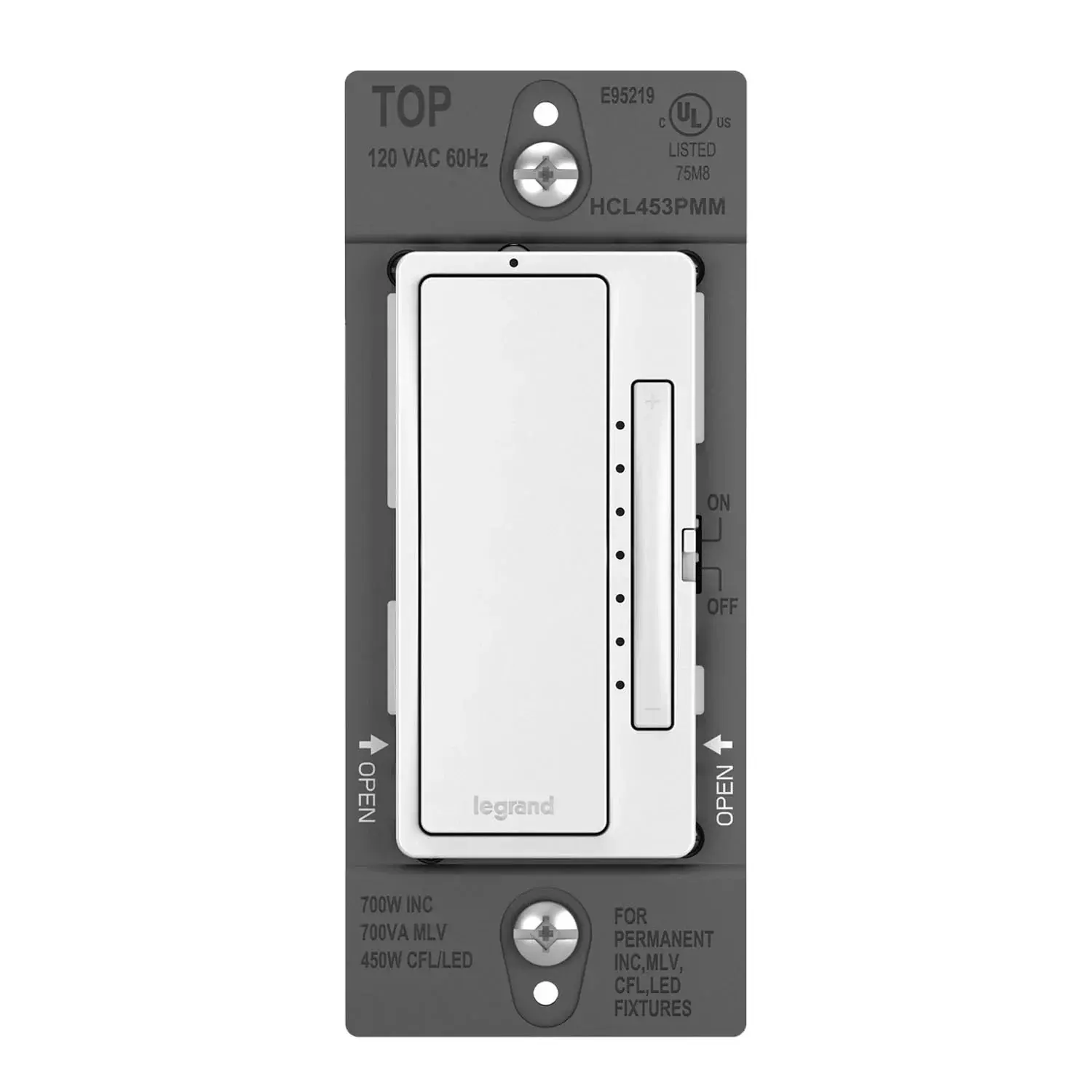 Legrand HCL453PMMW radiant Dimmer, 450W, Single-Pole/3-Way/Multi-Location, White