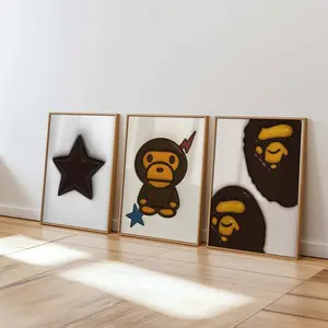 Hypebeast Room Decor Set: Kaws Style, Urban Street Art Set  - No Franme