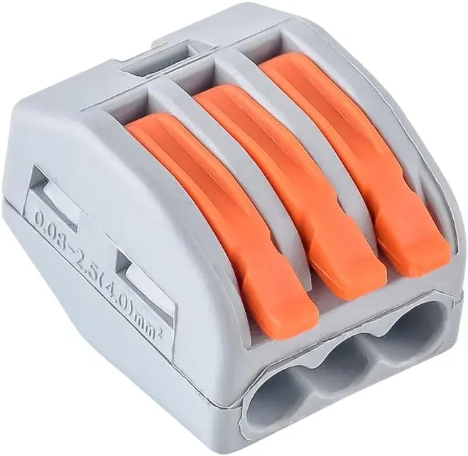 Lever Wire Connectors Compact Splicing Wire Connectors Fast Connection Terminal Electrical Connectors 3 Conductor for Quick Connect 28-12 AWG (50 Pack)