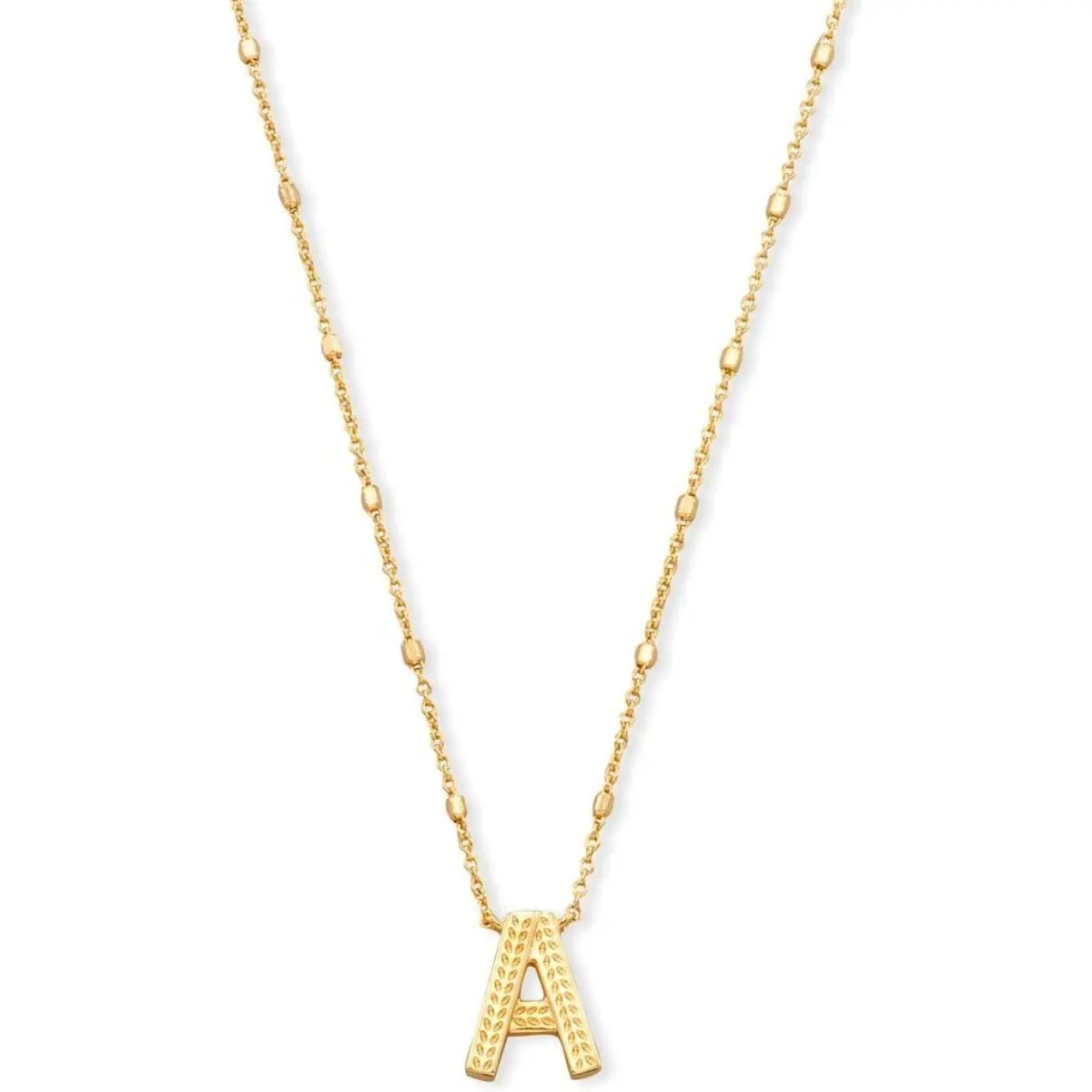 Kendra Scott Letters A-Z Pendant Necklace for Women, Fashion Jewelry, 14k Gold-Plated Brass