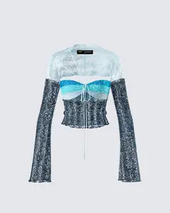 Vanessa Black Sequin Knit Top
