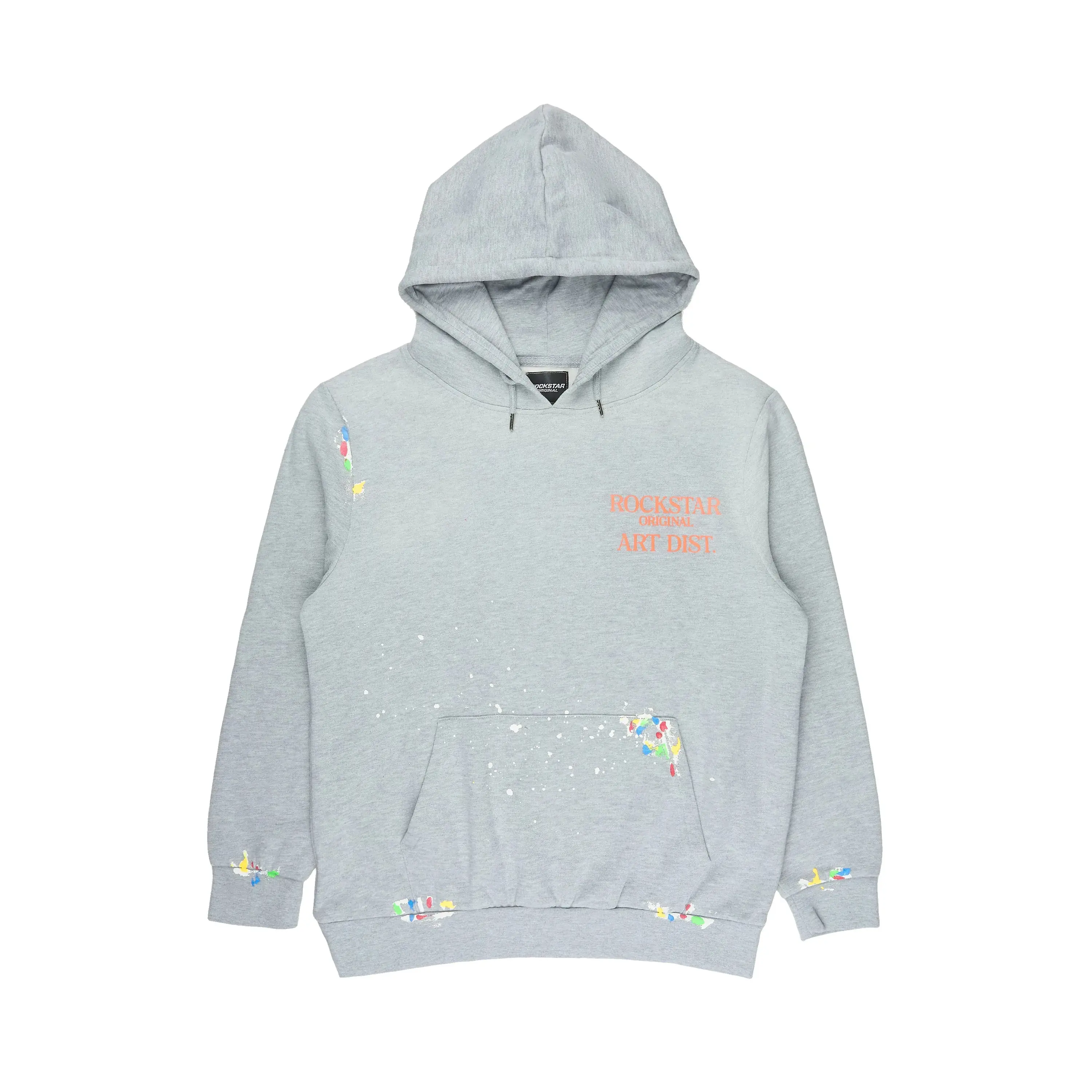 Rockstar Art Dist. Grey/Orange Graphic Hoodie