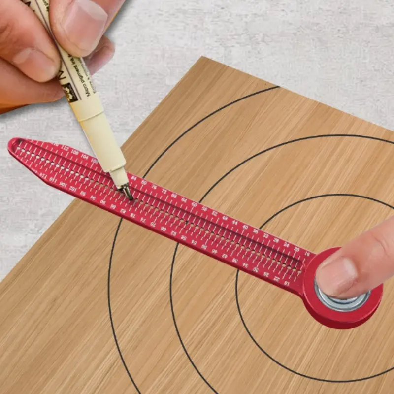 Aluminum Alloy Center Axis Circle Drawing Compass, Mini Woodworking Hole Ruler, DIY Line Marker, Universal Portable Woodworking Tool