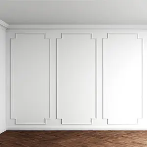 m 3 Set Peel and Stick Wall Molding Kit Scalloped Wainscot Wall Panel Premade Accent Molding Wainscoting Ready to Assemble Wainscoting Panel for Home Decor(96''x37.5'',Classic Style)