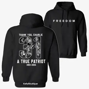 Thank You Charlie A True Patriot Legends Never Die Memorial Hoodie Wear Red On C K Birthday October 14th As National Da Hoodied All Purpose Cotton Hoodie