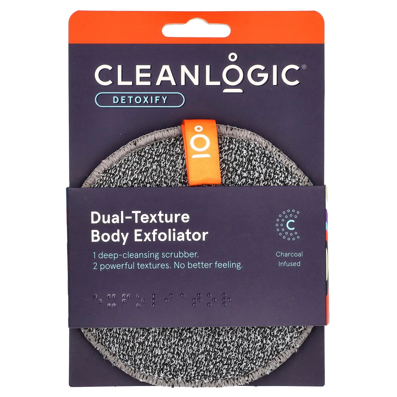 Cleanlogic Detoxify, Dual-Texture Body Exfoliator, 1 Count