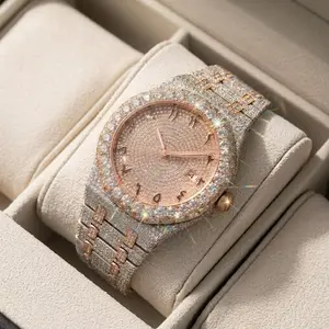 High Quality Diamond Watch, Iced Out Watch, Buss Down Diamond Hip Hop Bling Wristwatch, Trending Fashion Accessory & Gift Men's Luxury Iced Out Watch Octagon Bezel Arabic Dial Stainless Steel Waterproof Quartz Timepiece For Men.[Must-Have 2026]