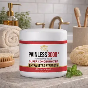 Painless 3000+ Super Concentrated Topical Cream with Menthol & Camphor, Cooling/Warming Sensation, Non-Greasy, 2 fl oz (60 mL)