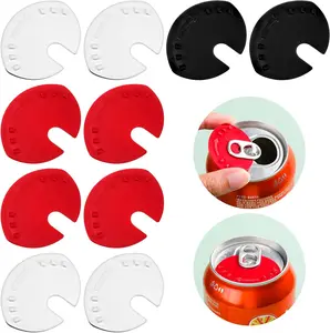 10 count Soda Can Lid Cover, Swivel Can Sealer, Beverage Protect Cap, Plastic, Random Color (Black, White, Red)