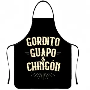 Chubby&Handsome Print Apron, 1 Pc Breathable Polyester Kitchen  Apron,Summer Spanish Style Apron for Men&Women,Nails Design Tool,Mother's Day Gift, Kitchen&Cleaning Essential,Cleaning Tool,World Cup