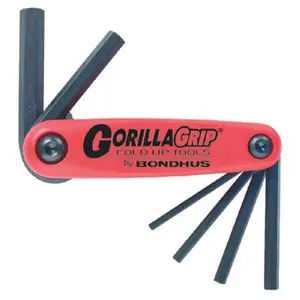 212 MAIN Steel Fold-Up Hex Key Tool Set - Metric Size 2Mm-8Mm, Multiple-Tip Gorilla Grip Foldable Wrench Set