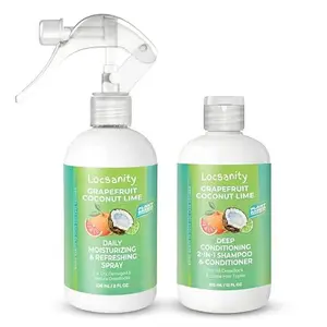 Locsanity Loc Cleanse and Moisturize Bundle - 2-Piece Maintenance Kit: Grapefruit 2-in-1 Shampoo & Conditioner and Daily Moisturizing Spray - Plant-Based Loc Care Kit