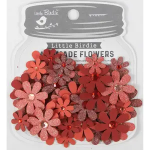 Little Birdie - Sparkle Florettes Paper Flowers - Scarlet Blend