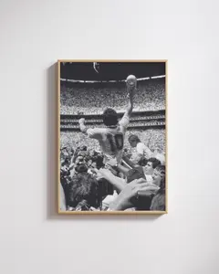 Maradona World Cup Poster, Argentina Football Legend Wall Art, Black and White Vintage Print, Framed Sports Decor