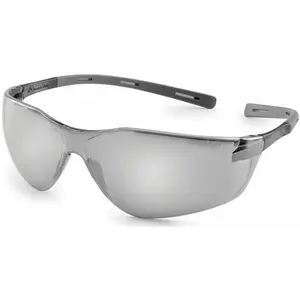 212 MAIN Ellipse Safety Glasses - Z87 Certified, Silver Mirror Lenses, Gray Temples, ANSI Certified, Ballistic Resistant, Soft Rubber, UV Protection, Hunting Safety Goggles