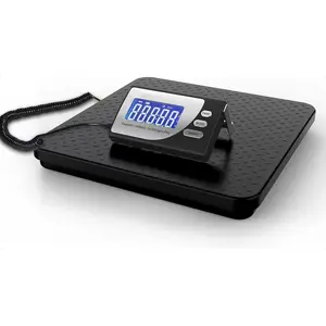 Basics Digital Postal Scale, Heavy Duty, Aluminium Platform, 440 lb Capacity, 1 Ounce Readability, Black