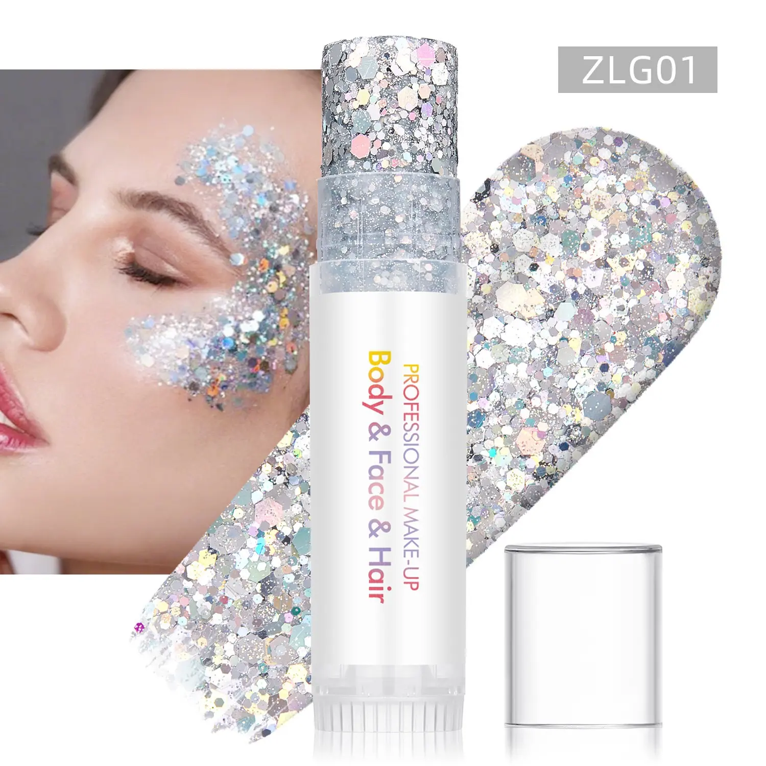 Chunky Glitter Gel with Mermaid Sequins - Long-Lasting, Alcohol-Free Face & Body Makeup for Youthful Glow, Beauty & Personal Care Cosmetic
