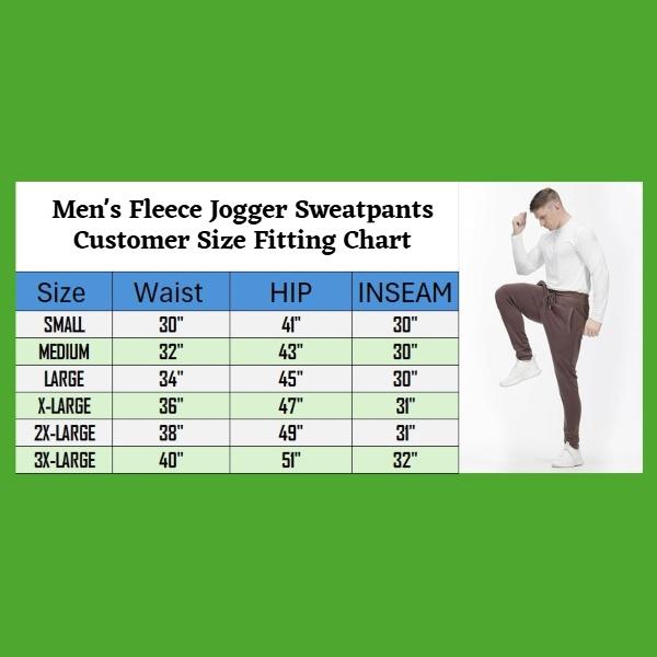 3 Pack Men's Fleece Lined Joggers Active Athletic Jogger Sweatpants With Drawstring Zipper Pockets Sizes S-3XL