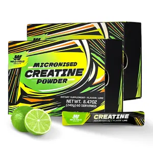 WILD FIELD HEALTH 3-in-1 Creatine Monohydrate Stickpack - With Zinc and Magnesium - 4g Micronized powder per packet - lime flavor - Fitness Supplement