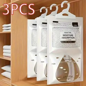 Dehumidifying Bags, Hanging Moisture Absorbers with Transparent Window, Battery-Free, Ideal for Closet, Basement, Bathroom, Kitchen, Dorm