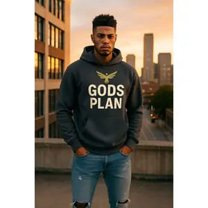 Gods Plan Unisex Premium Mid-Weight Hoodie - Autumn Casual Long Sleeve Medium Length Hoodie with Kangaroo Pocket & Cotton Fabric