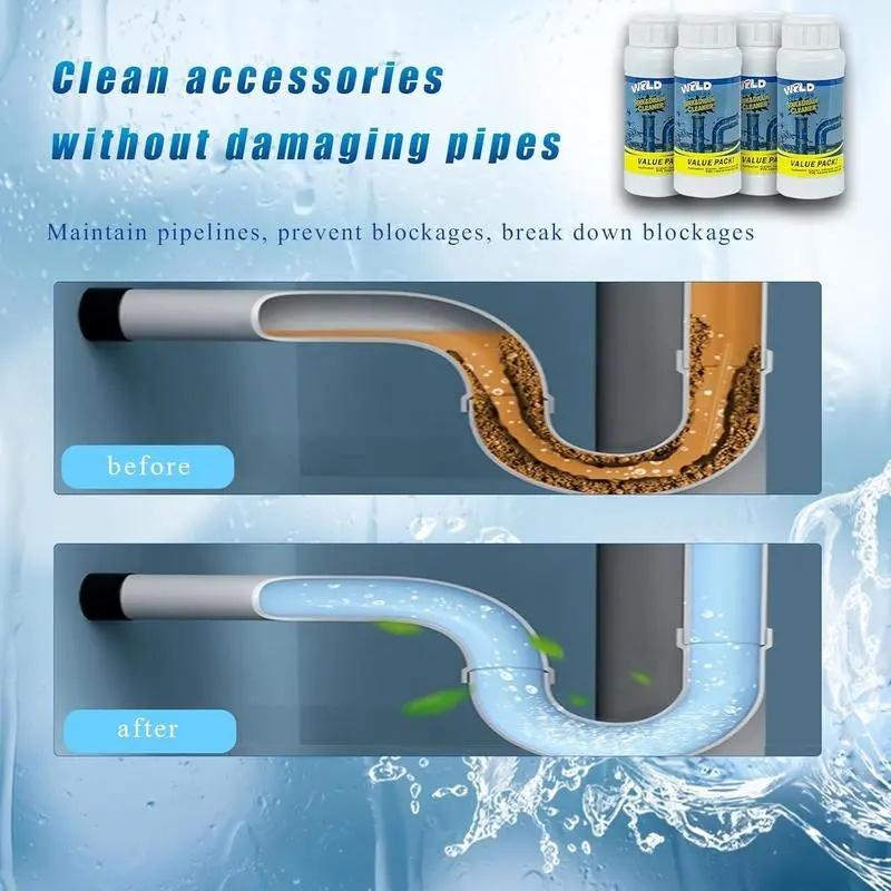 2PCS Pipe Dredging Agent for Kitchen and Toilet Pipelines,Dissolves 200+ Blockages and Kills 99% of Bacteria.