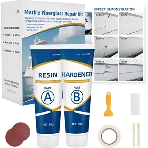 Fiberglass Boat Repair Kit White, Gel Coat Repair Kit for , Marine Fiberglass Repair Kit for , Epoxy Filler for , Fiberglass Repair Kit Fix Holes Chips Pits Cracks