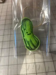 stuffed pickle hanging christmas ornament