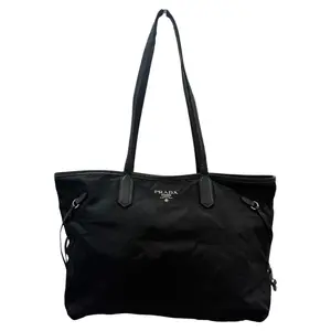 Pre-owned PRADA Nylon Shoulder Bags Tessuto Saffiano Leather 2way Bag