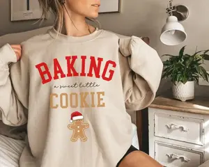Baking A Sweet Little Cookie Pregnancy T-Shirt, Sweatshirt, Hoodie - Pregnancy Announcement Christmas Shirt, Pregnancy Reveal Winter Holiday Maternity Sweater