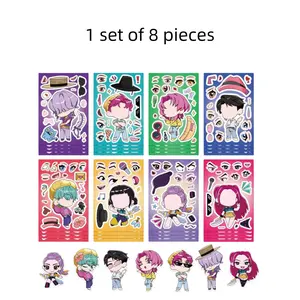 Set of 8 Unique Pieces DIY Stickers, Anime Character Rumi Mira Zoey, Cute Patterns, Perfect for Birthdays & Surprises, Adhesive Stickers