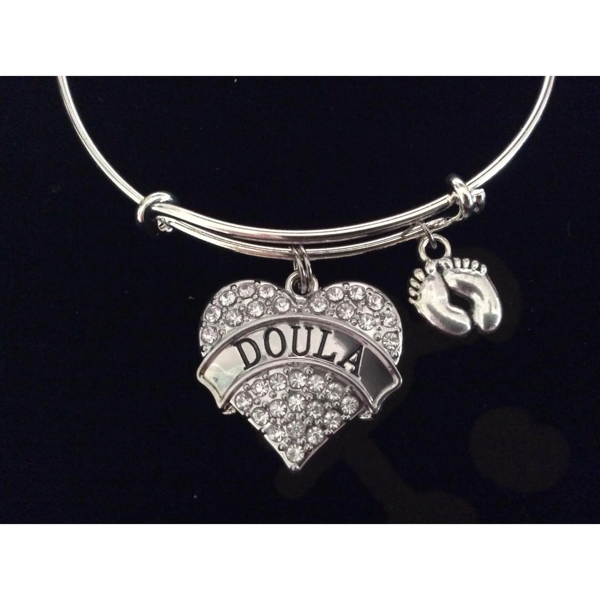 Doula Birth Coach Expandable Charm Bracelet Adjustable Bangle Childbirth Gift