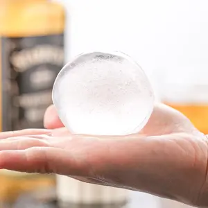 Round  Ice Ball Mold, 1 Count Large Ice Cube Mold, Whiskey Household Food Grade Silicone Ice Mold for Bar Utensils