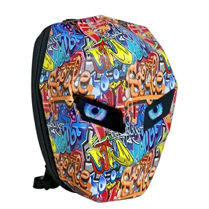 Waterproof LED Cycling Backpack with Motorcycle Helmet Storage, Outdoor Use, Durable & Stylish Design, Perfect for Bike Riders